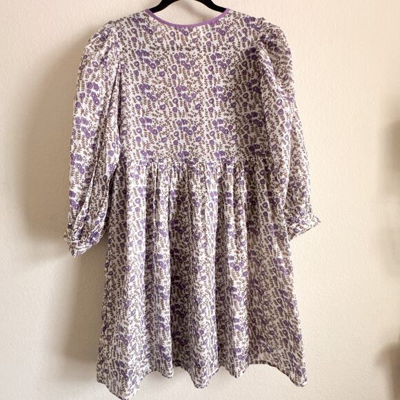 Daughters of India Binita Mini Dress Violet Floral Boho Cotton XS NWT - Picture 15 of 16